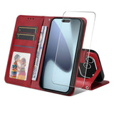 EIDERWOOD iPhone 17 Pro Max Kunstlæder Flip Cover - inkl. Skærmbeskyttelse - Rød
