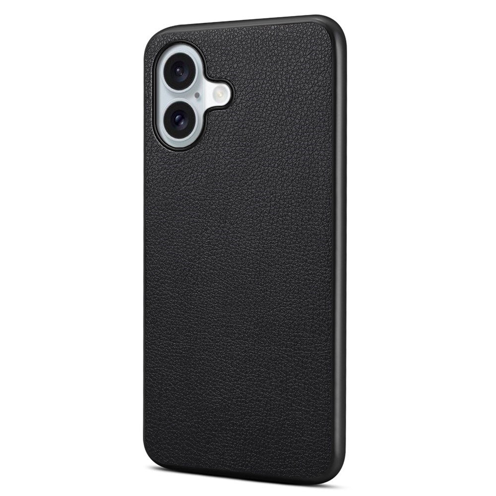 EIDERWOOD iPhone 17 Hybrid Plastik Mobil Cover m. Lædertekstur - Sort