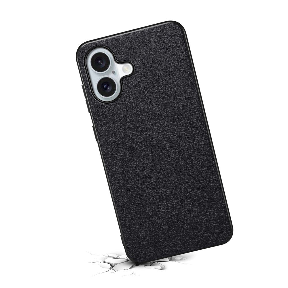 EIDERWOOD iPhone 17 Hybrid Plastik Mobil Cover m. Lædertekstur - Sort