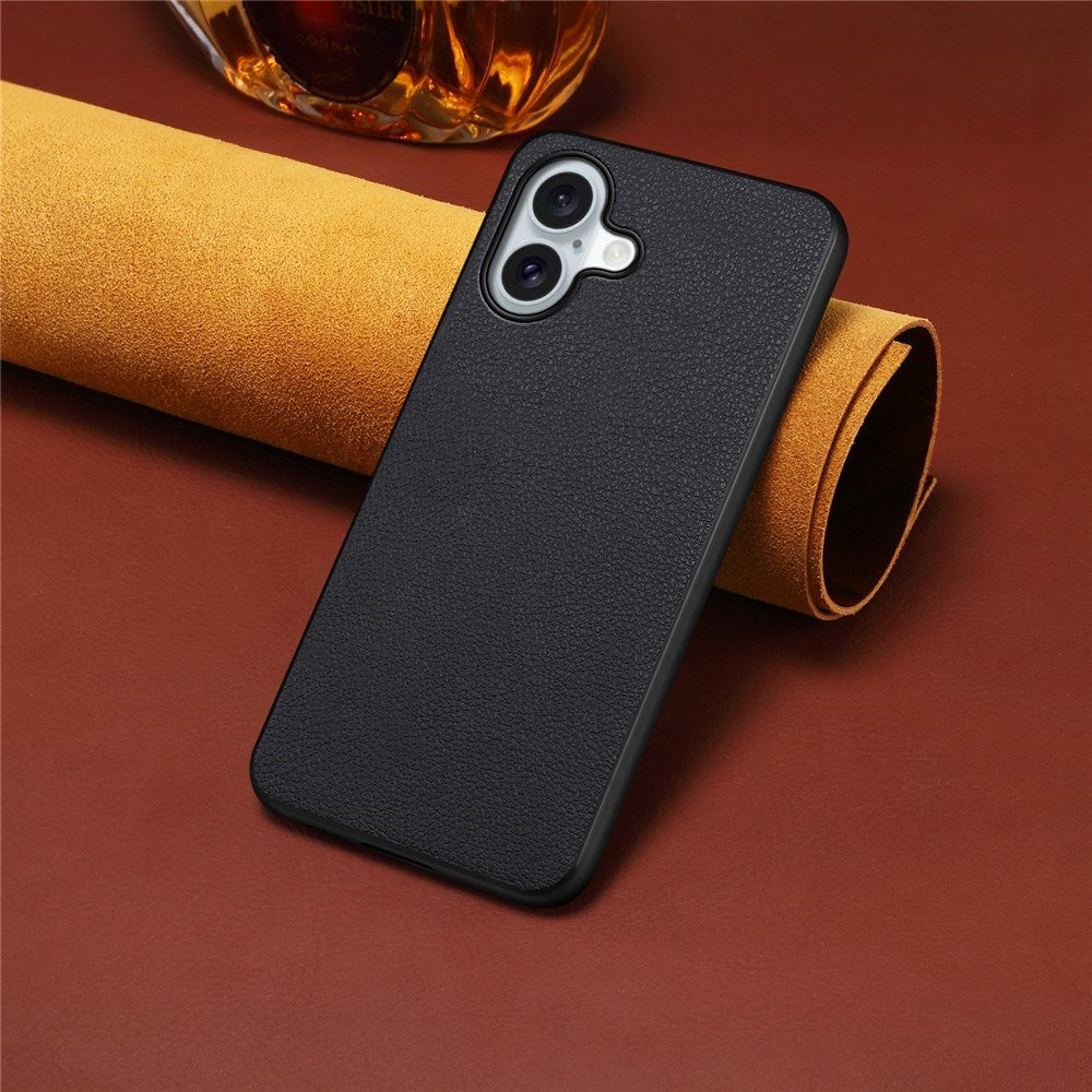 EIDERWOOD iPhone 17 Hybrid Plastik Mobil Cover m. Lædertekstur - Sort