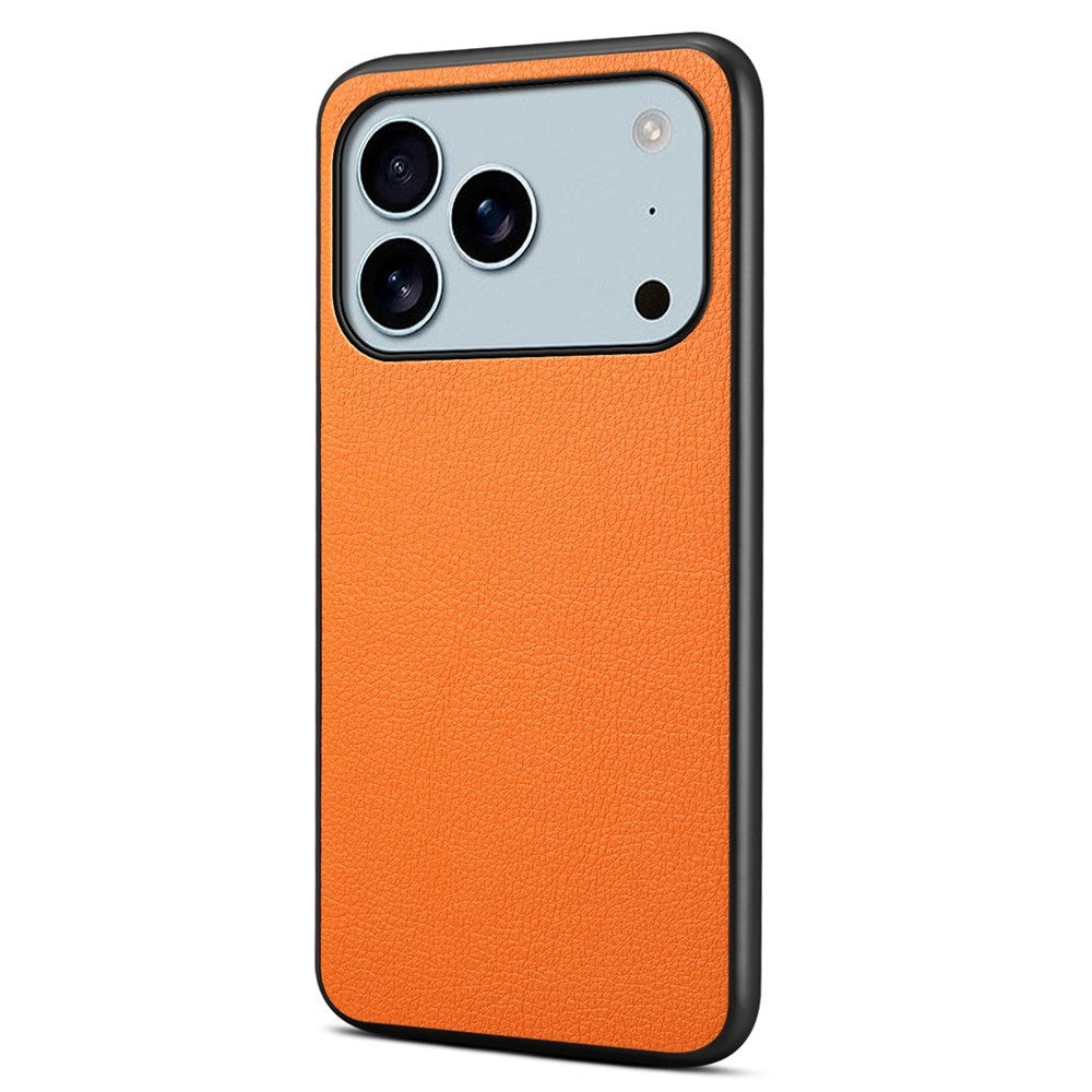 EIDERWOOD iPhone 17 Pro Hybrid Plastik Mobil Cover m. Lædertekstur - Orange