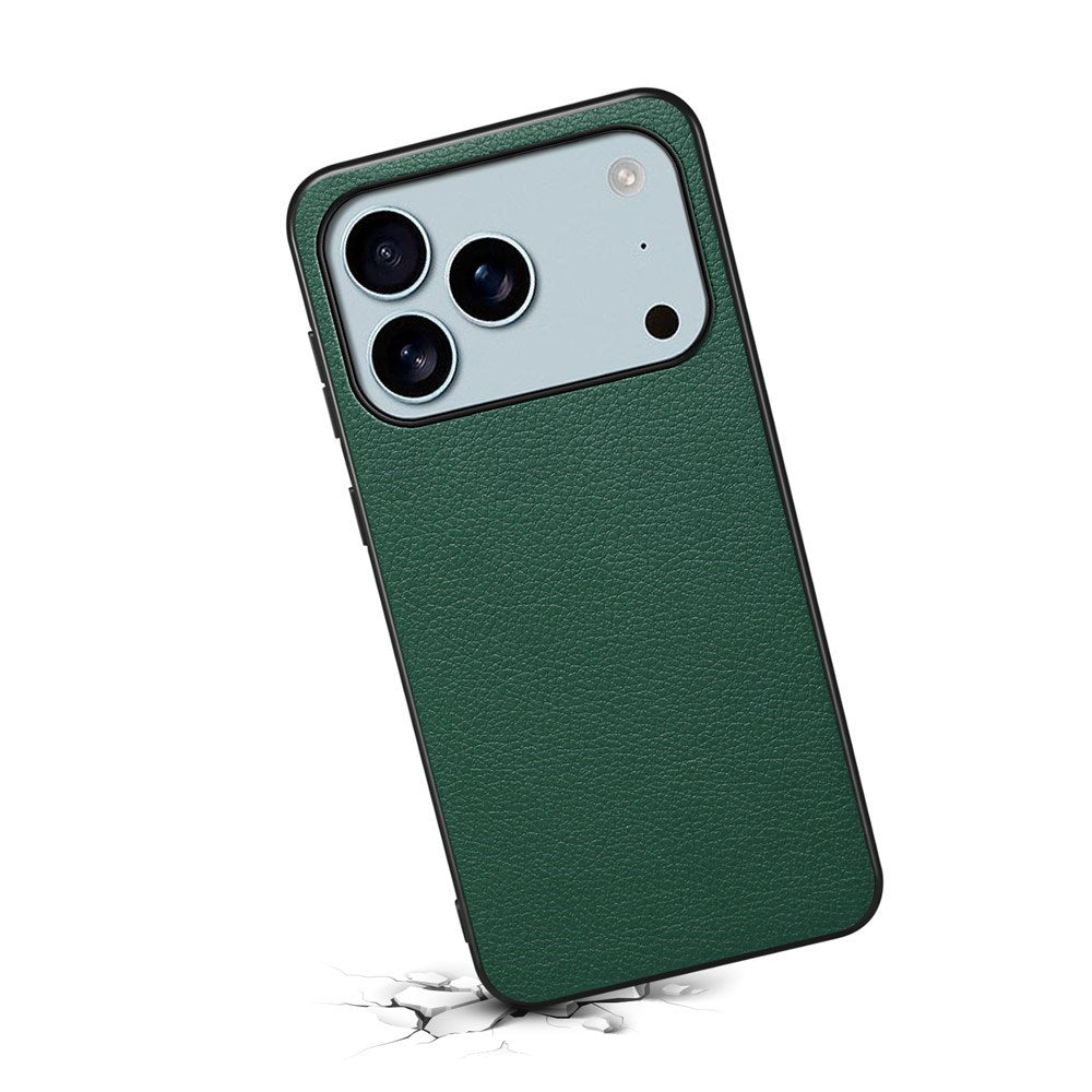 EIDERWOOD iPhone 17 Pro Max Hybrid Plastik Mobil Cover m. Lædertekstur - Grøn