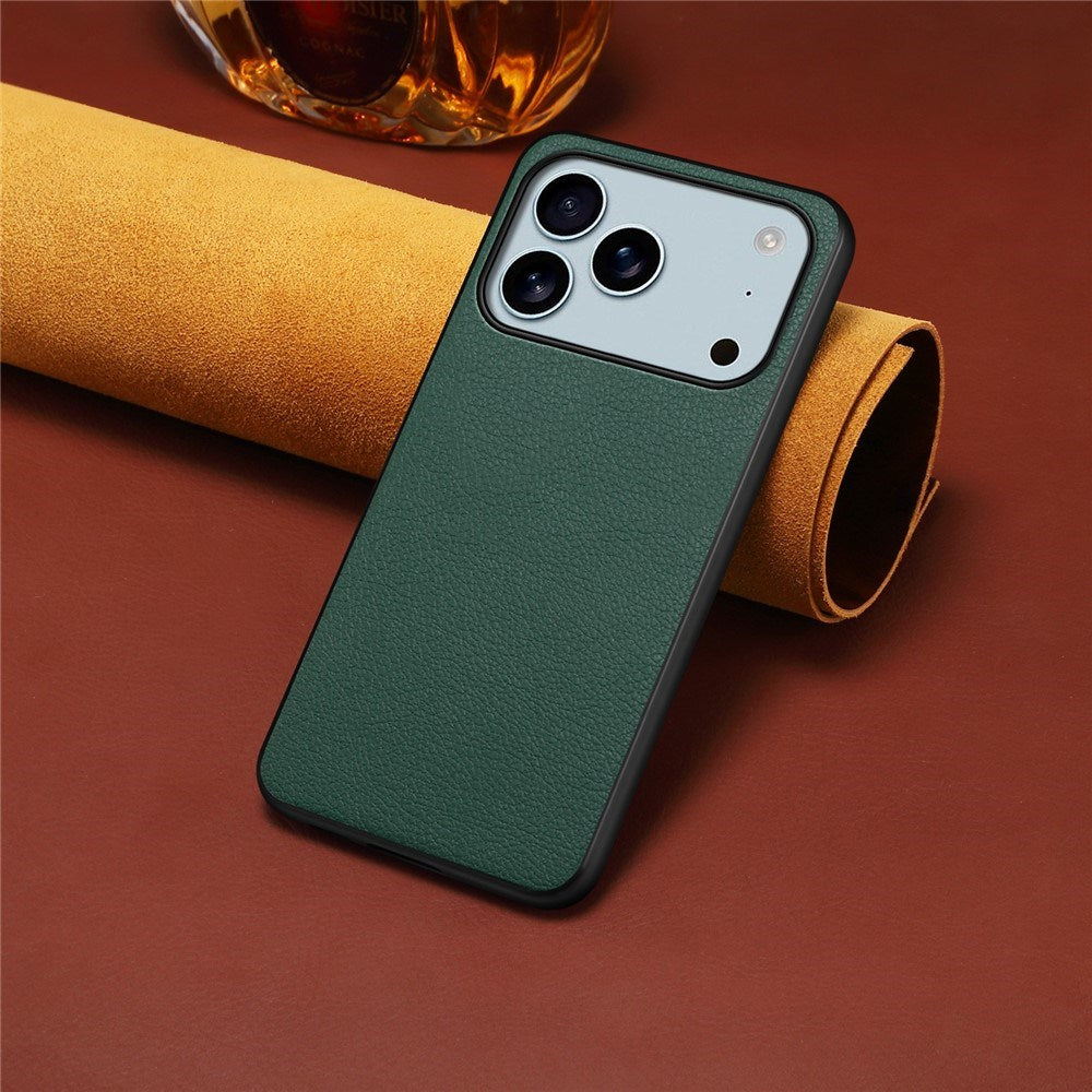 EIDERWOOD iPhone 17 Pro Max Hybrid Plastik Mobil Cover m. Lædertekstur - Grøn