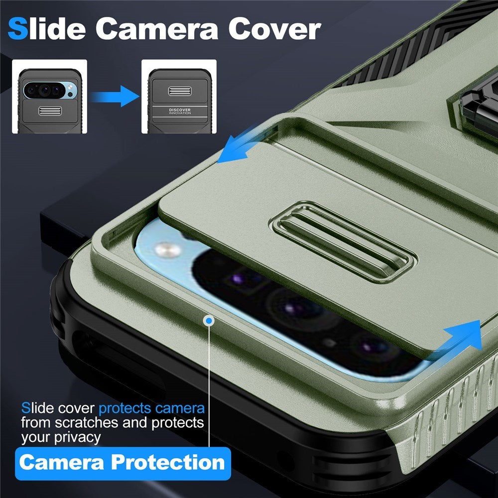 EIDERWOOD Google Pixel 11 Pro / 11 / 10 Pro / 10 / 9 Pro / 9 Håndværker Mobil Cover m. 360 Roterbar Kickstand - Grøn