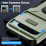 EIDERWOOD Google Pixel 11 Pro / 11 / 10 Pro / 10 / 9 Pro / 9 Håndværker Mobil Cover m. 360 Roterbar Kickstand - Grøn