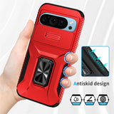 EIDERWOOD Google Pixel 11 Pro / 11 / 10 Pro / 10 / 9 Pro / 9 Håndværker Mobil Cover m. 360 Roterbar Kickstand - Rød