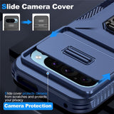 EIDERWOOD Google Pixel 11 Pro / 11 / 10 Pro / 10 / 9 Pro / 9 Håndværker Mobil Cover m. 360 Roterbar Kickstand - Blå