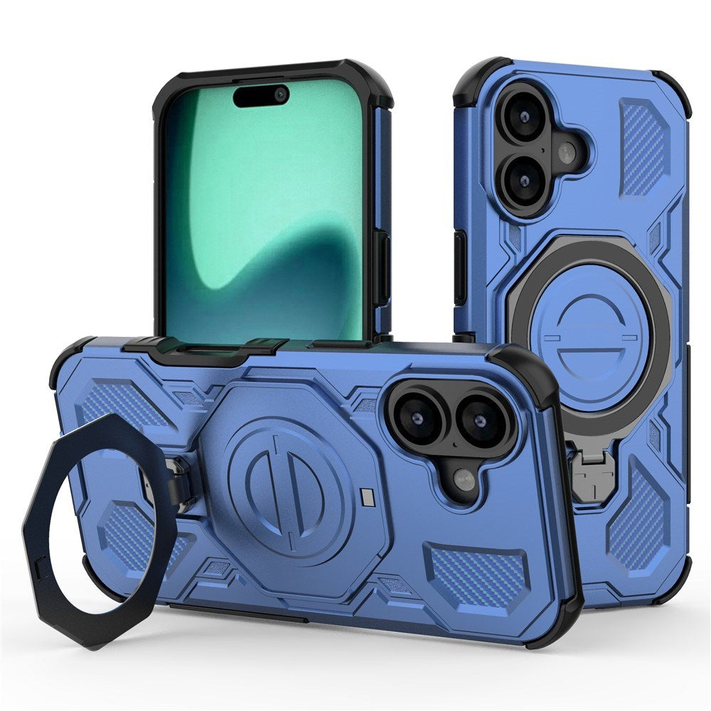 EIDERWOOD  iPhone 17 Håndværker Mobil Cover - Magnetisk Kickstand - MagSafe Kompatibel - Blå