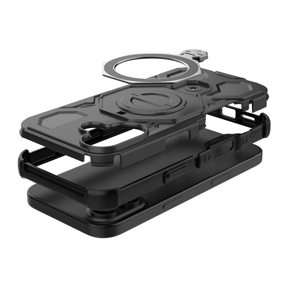 EIDERWOOD  iPhone 17 Håndværker Mobil Cover - Magnetisk Kickstand - MagSafe Kompatibel - Sort