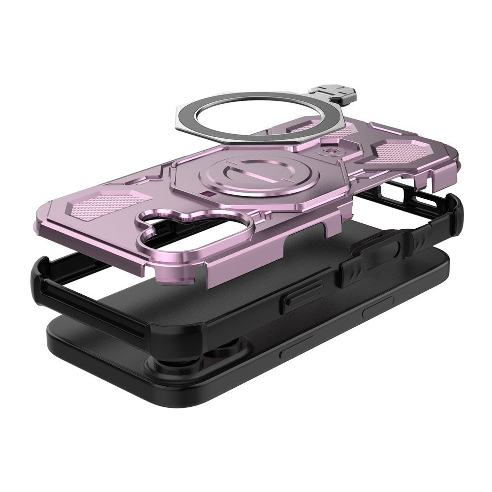 EIDERWOOD  iPhone 17 Håndværker Mobil Cover - Magnetisk Kickstand - MagSafe Kompatibel - Lyserød