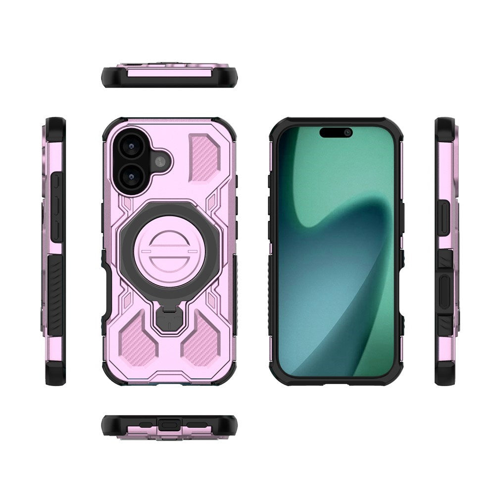 EIDERWOOD  iPhone 17 Håndværker Mobil Cover - Magnetisk Kickstand - MagSafe Kompatibel - Lyserød