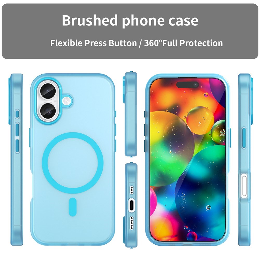 EIDERWOOD iPhone 17 Hybrid Plast Mobil Cover - MagSafe Kompatibel - Mat Gennemsigtig / Blå