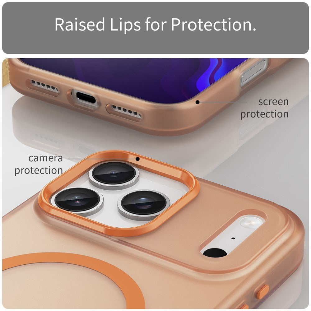 EIDERWOOD iPhone 17 Pro Max Hybrid Plast Mobil Cover - MagSafe Kompatibel - Mat Gennemsigtig / Orange