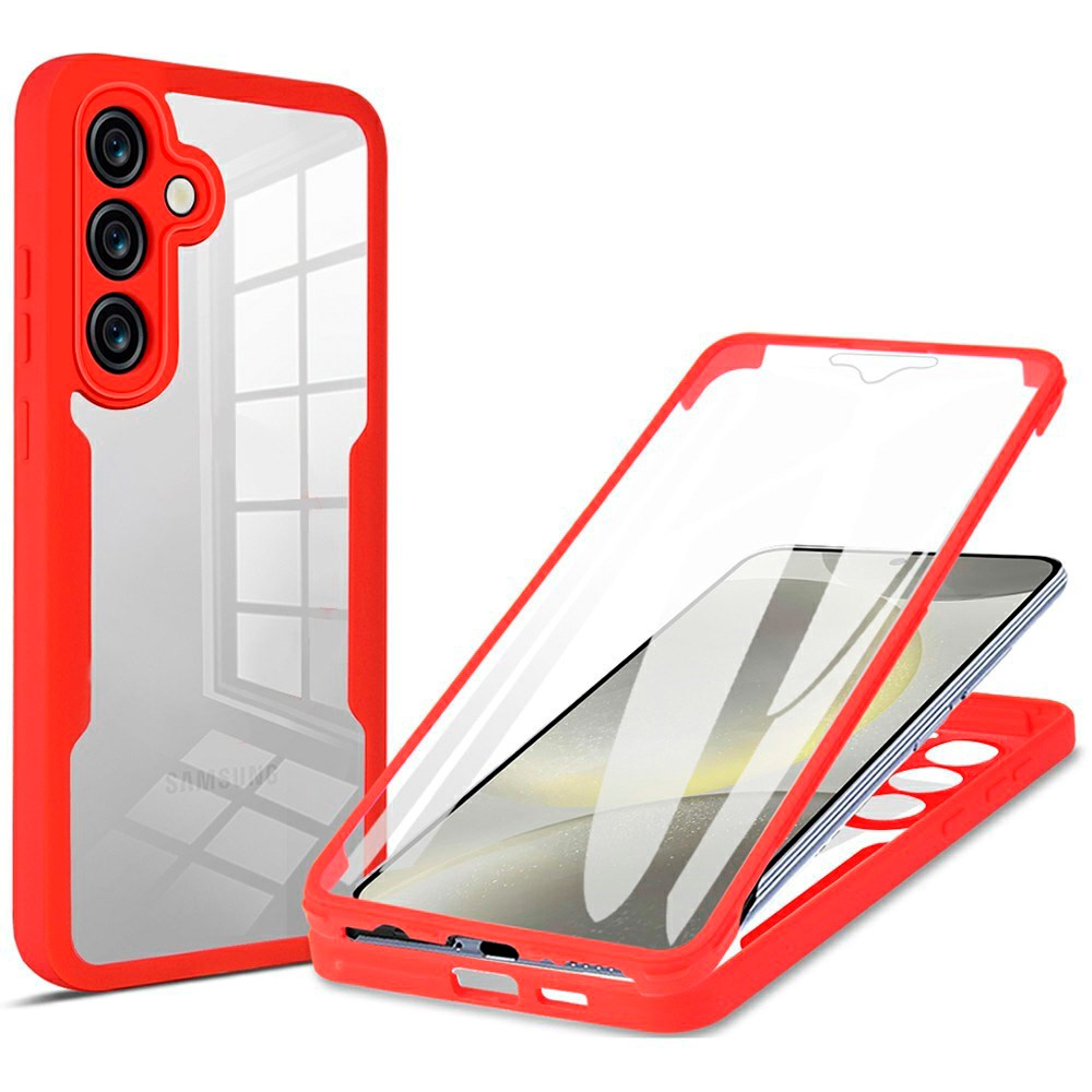 Samsung Galaxy S25 FE - EIDERWOOD 2-i-1 Plastik Cover m. Indbygget Skærmbeskyttelse - Rød