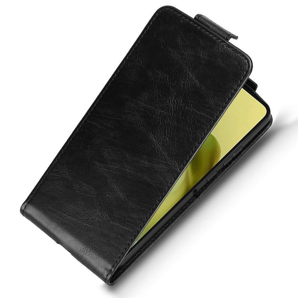 Motorola Moto G86 Power - EIDERWOOD Vertikal Kunstlæder Flip Cover - Kortholder & Ståfunktion - Sort