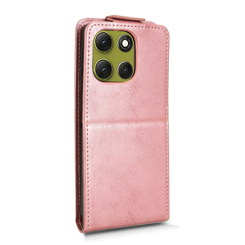 Motorola Moto G86 Power - EIDERWOOD Vertikal Kunstlæder Flip Cover - Kortholder & Ståfunktion - Rose Gold