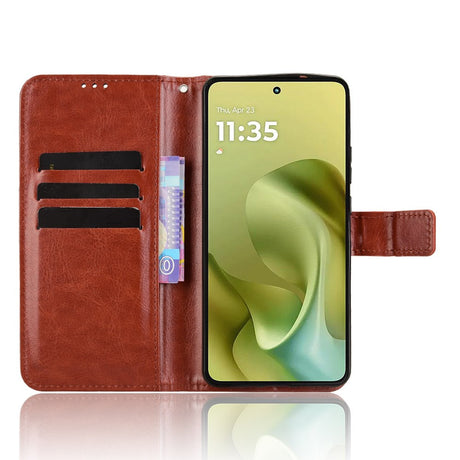 EIDERWOOD Motorola Moto G86 Power Kunstlæder Flip Cover m. Stander & Pung - Brun
