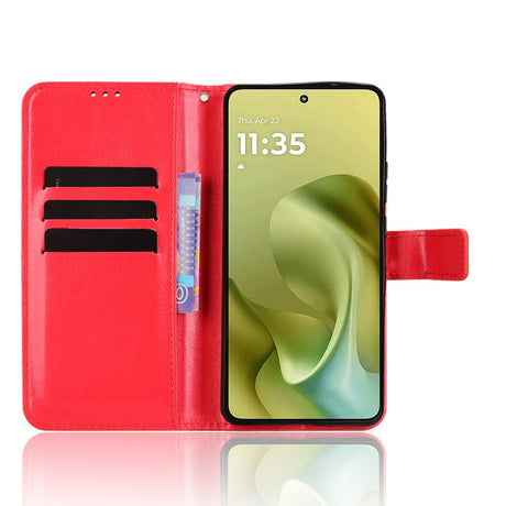 EIDERWOOD Motorola Moto G86 Power Kunstlæder Flip Cover m. Stander & Pung - Rød
