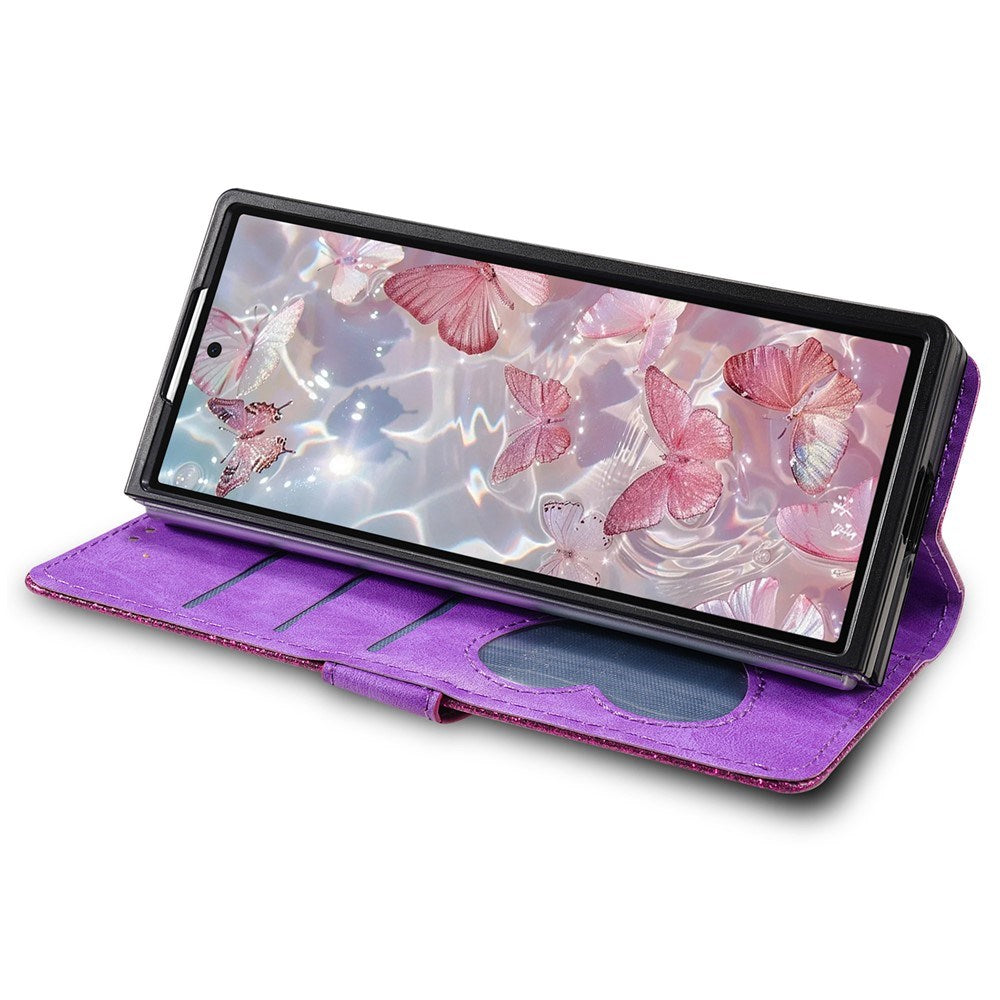 Samsung Galaxy Z Fold7 - EIDERWOOD Glitter Flip Cover m. Pung - Lilla