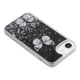 EIDERWOOD iPhone 16e Fleksibelt Plastik Mobil Cover m. Sommerfugle - Gennemsigtig / Sort