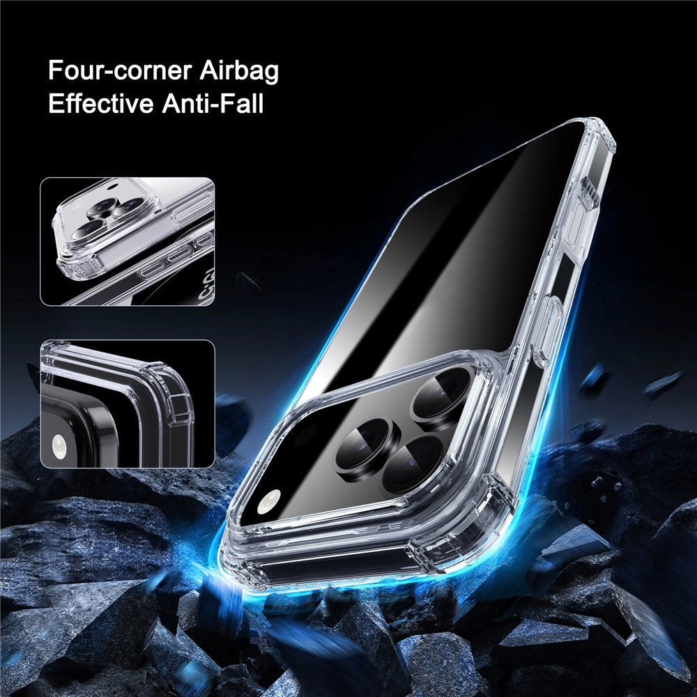 IPAKY iPhone 17 Pro Max Hybrid Mobil Cover m. Forstærkede Hjørner - Gennemsigtig