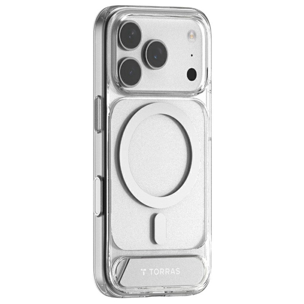 iPhone 17 Pro - TORRAS Pstand Hybrid Plastik Cover m. Kickstand - MagSafe Kompatibel - Gennemsigtig