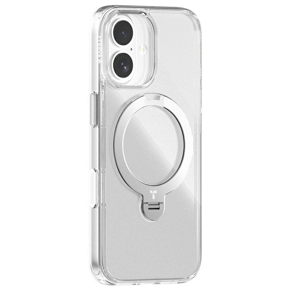 iPhone 17 - TORRAS Ostand Spin Hybrid Cover m. Kickstand - MagSafe Kompatibel - Gennemsigtig