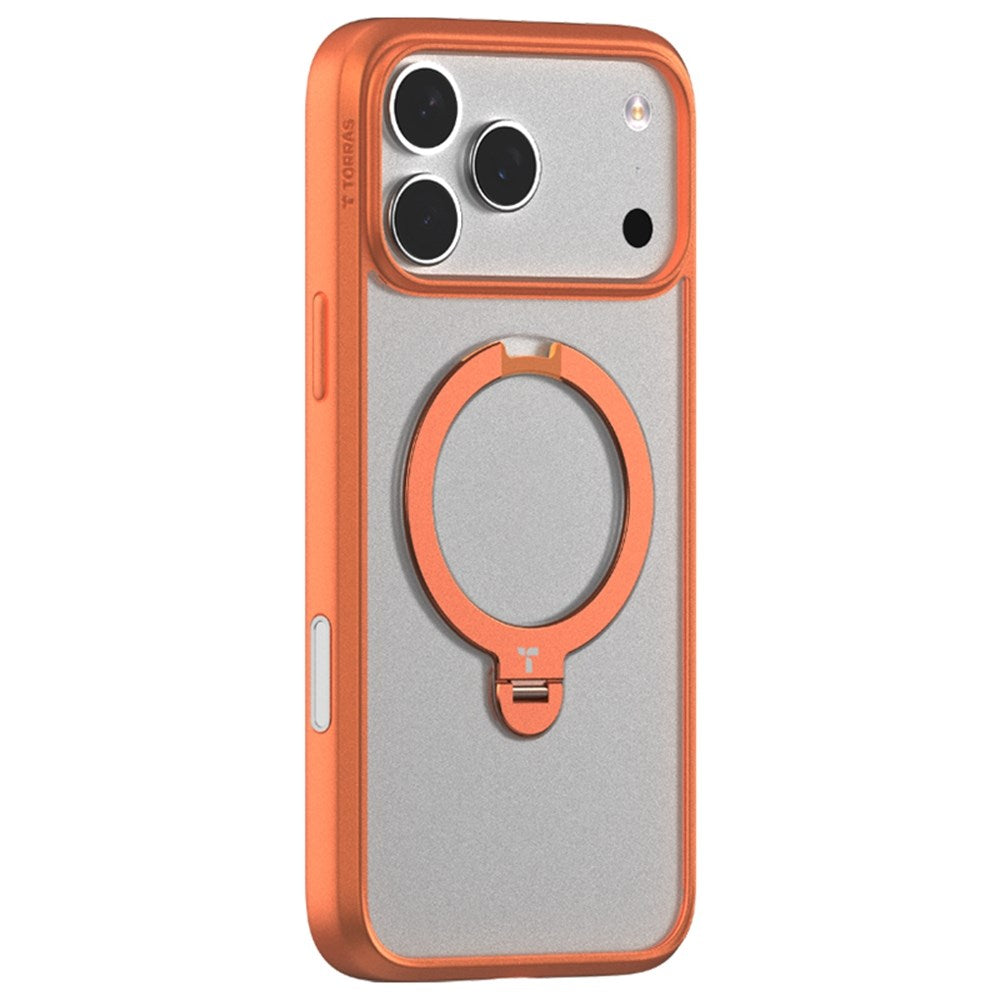 iPhone 17 Pro - TORRAS Ostand Spin Hybrid Cover m. Kickstand - MagSafe Kompatibel - Orange