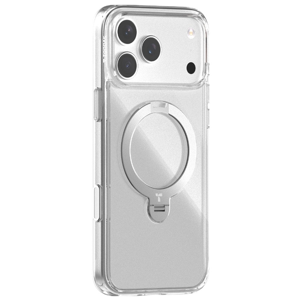 iPhone 17 Pro Max - TORRAS Ostand Spin Hybrid Cover m. Kickstand - MagSafe Kompatibel - Gennemsigtig