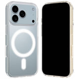 iPhone 17 Pro Max Hybrid Mobil Cover - inkl. 2 x Skærmbeskyttelsesglas - MagSafe Kompatibel - Gennemsigtig / Hvid