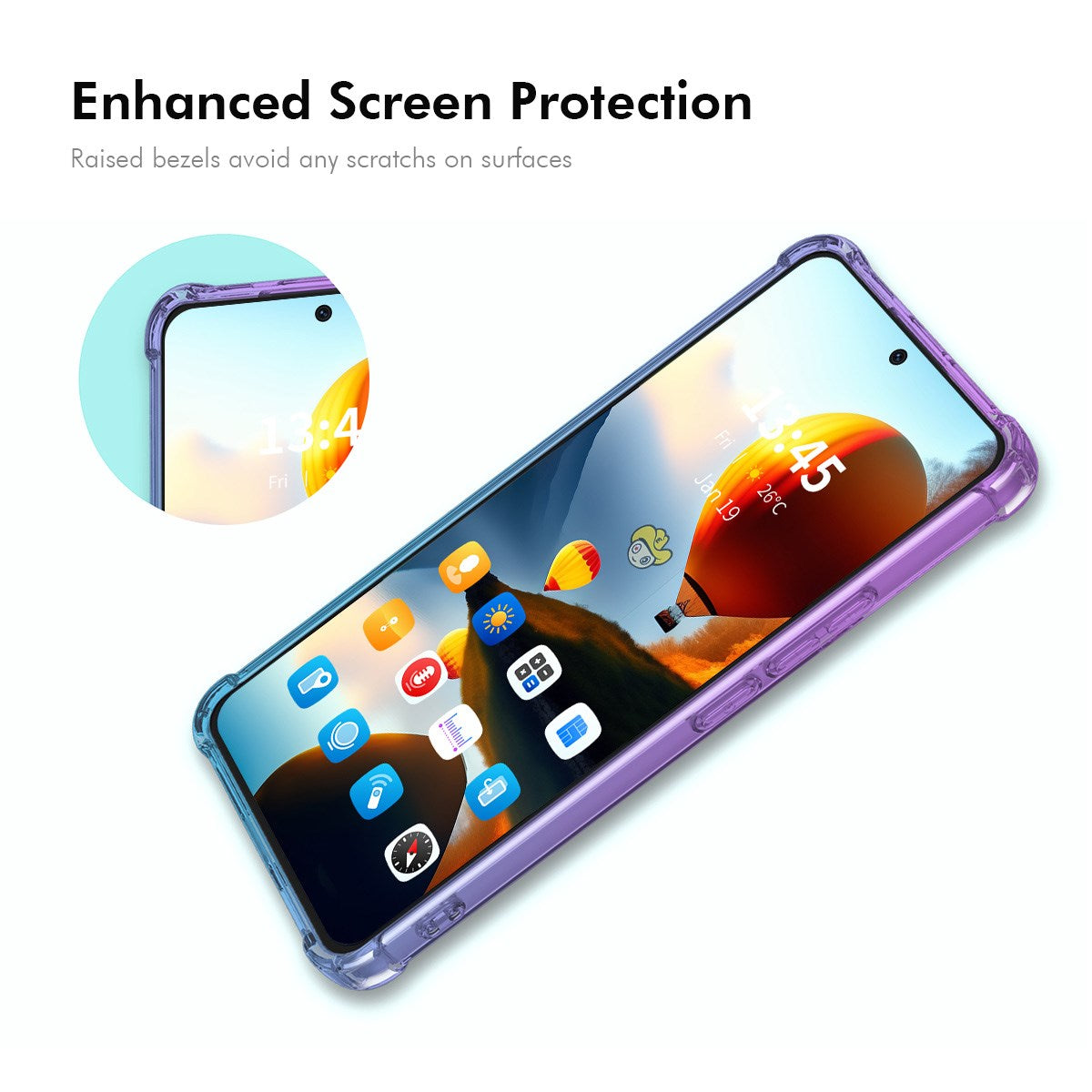 Motorola Moto G86 Power - ENKAY Stødabsorberende Fleksibelt Plastik Cover - Lilla / Guld