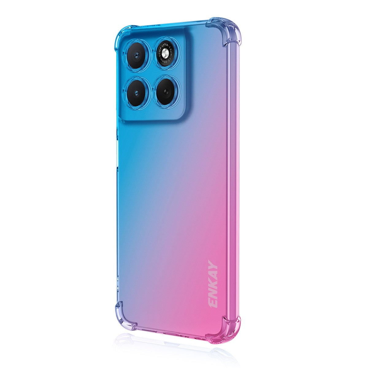 Motorola Moto G86 Power - ENKAY Stødabsorberende Fleksibelt Plastik Cover - Blå / Lyserød
