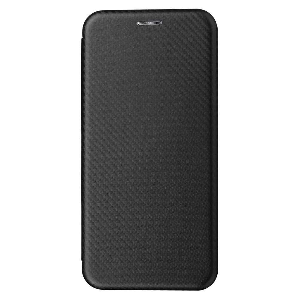 Xiaomi 12T / 12T Pro Carbon Fiber Fleksibelt Plastik Flip Cover - Sort