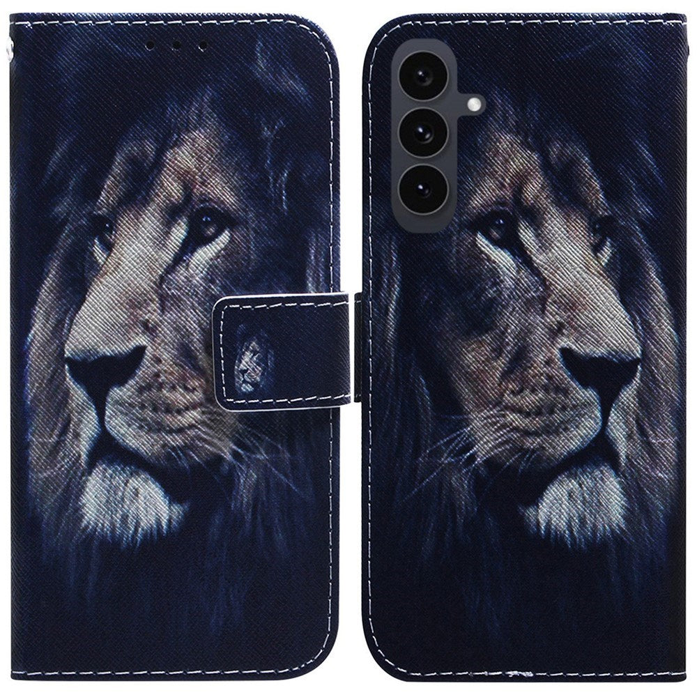 Samsung Galaxy S25 FE - EIDERWOOD Kunstlæder Flip Case m. Motiv - Løve