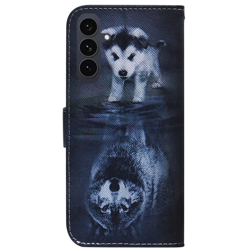 Samsung Galaxy S25 FE - EIDERWOOD Kunstlæder Flip Case m. Motiv - Hund / Ulv