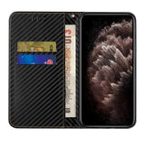 Samsung Galaxy S23 Carbon Flip Cover m. Pung & Kickstand - Sort