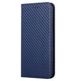 Samsung Galaxy S23 Carbon Flip Cover m. Pung & Kickstand - Blå