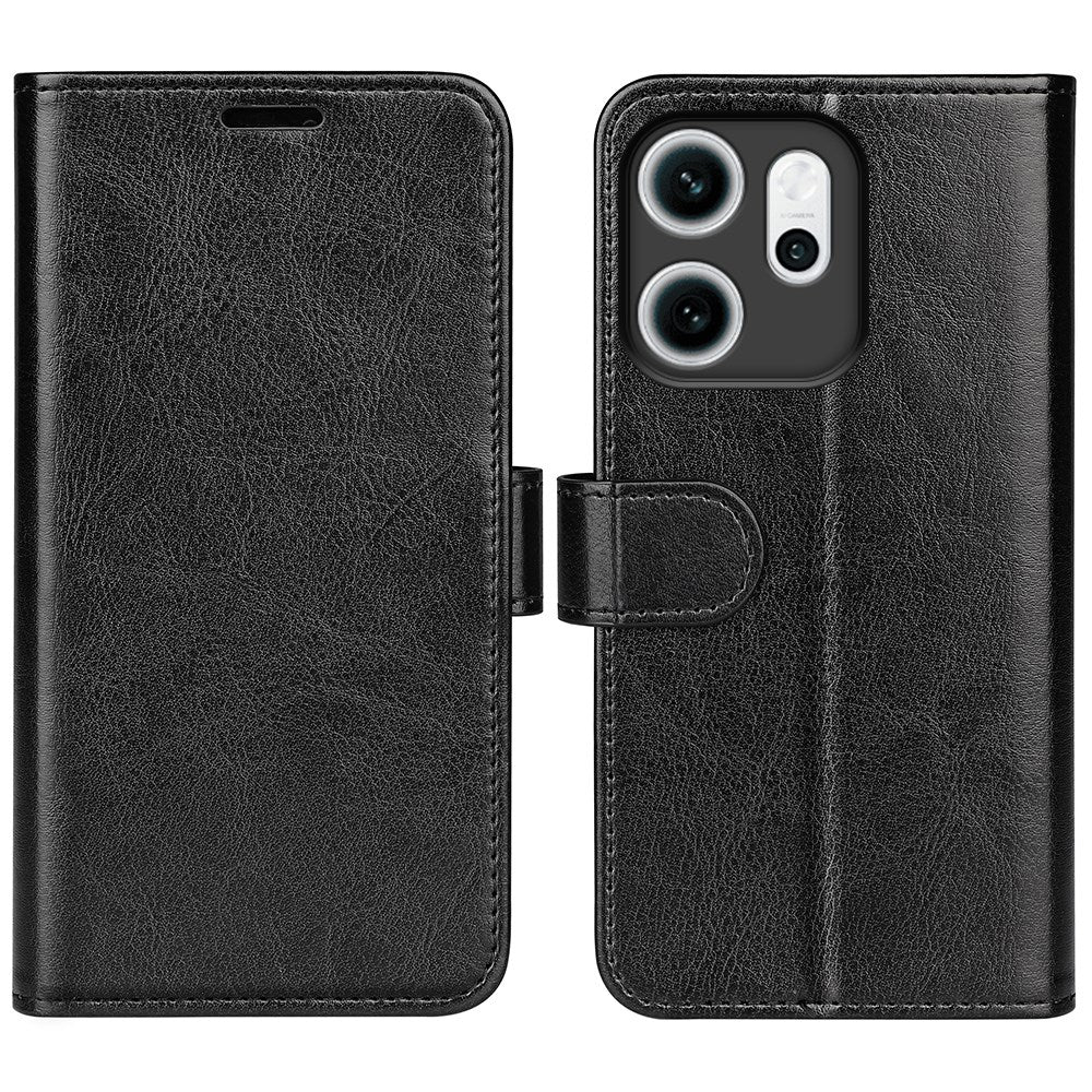 Oppo Reno14 F (5G) EIDERWOOD Kunstlæder Mobil Cover m. Kortholder - Sort