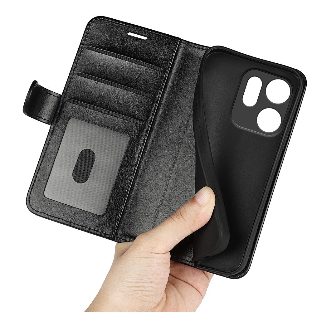 Oppo Reno14 F (5G) EIDERWOOD Kunstlæder Mobil Cover m. Kortholder - Sort