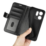 Oppo Reno14 F (5G) EIDERWOOD Kunstlæder Mobil Cover m. Kortholder - Sort