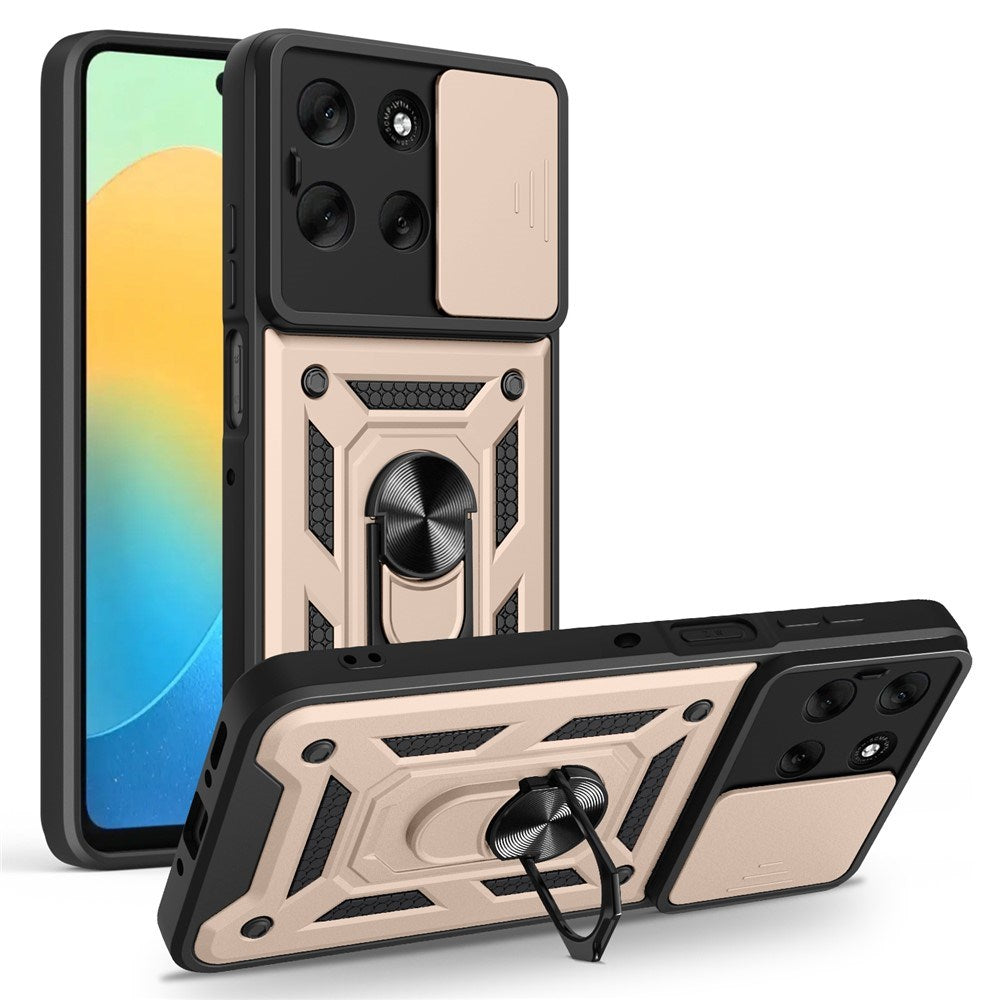 Motorola Moto G56 - EIDERWOOD Hybrid Håndværker Cover m. Kickstand & Cam Slider - Guld