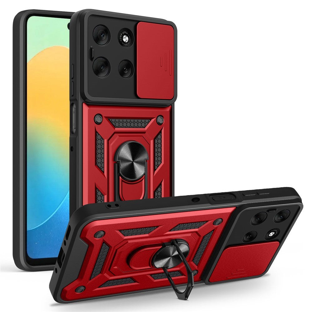 Motorola Moto G56 - EIDERWOOD Hybrid Håndværker Cover m. Kickstand & Cam Slider - Rød