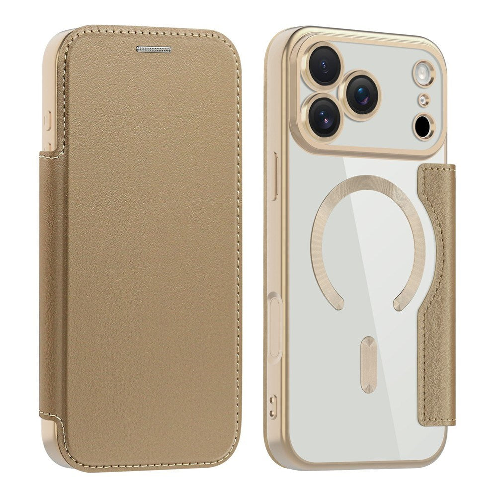 EIDERWOOD iPhone 17 Pro Flip Mobil Cover m. Gennemsigtig Bagside - MagSafe Kompatibel - Guld
