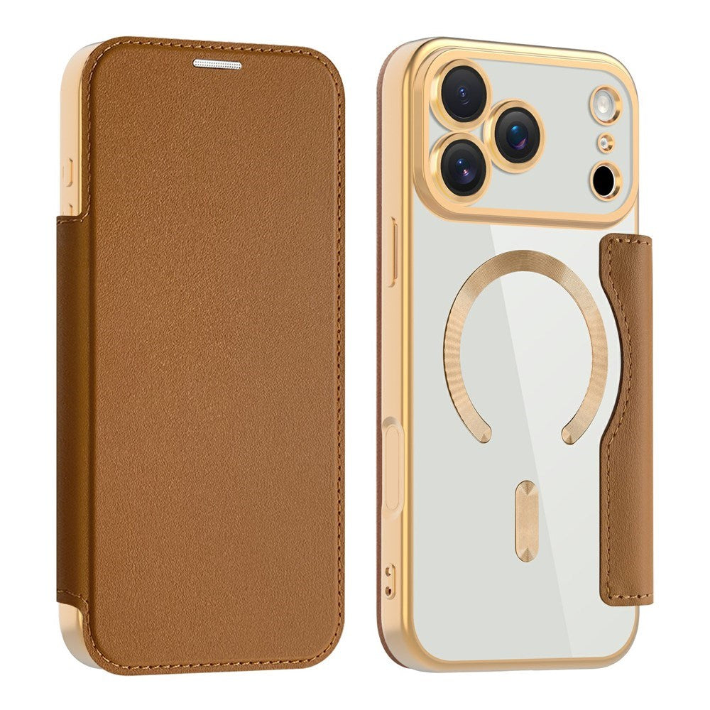 EIDERWOOD iPhone 17 Pro Flip Mobil Cover m. Gennemsigtig Bagside - MagSafe Kompatibel - Brun