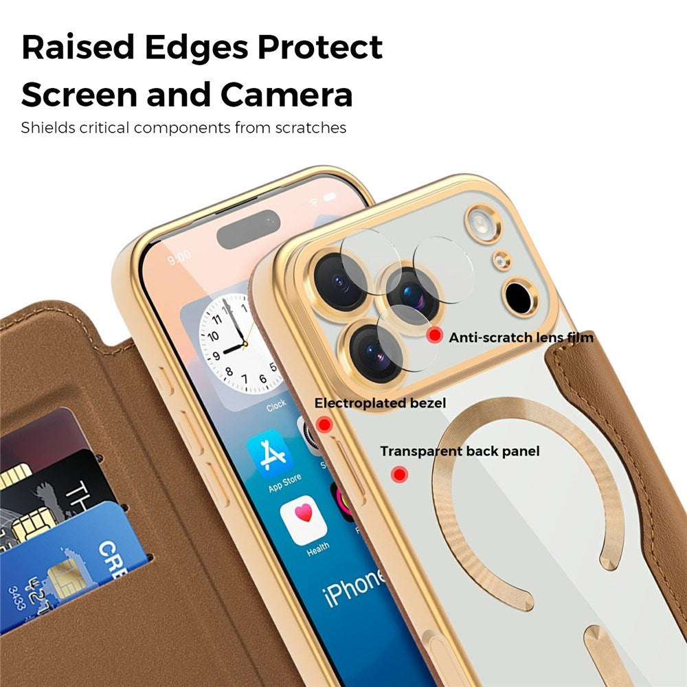 EIDERWOOD iPhone 17 Pro Flip Mobil Cover m. Gennemsigtig Bagside - MagSafe Kompatibel - Brun