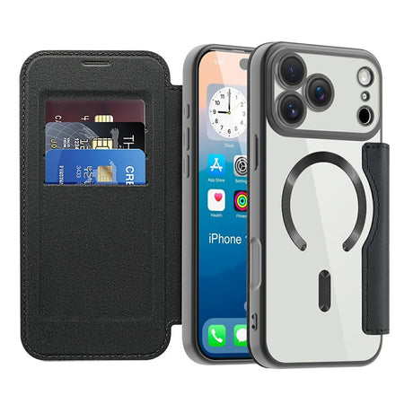 EIDERWOOD iPhone 17 Pro Flip Mobil Cover m. Gennemsigtig Bagside - MagSafe Kompatibel - Sort