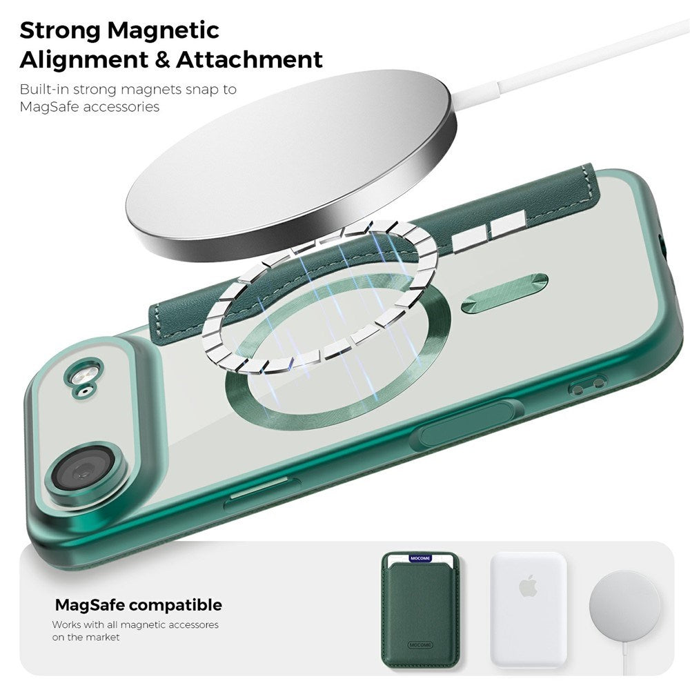 EIDERWOOD iPhone Air Flip Mobil Cover m. Gennemsigtig Bagside - MagSafe Kompatibel - Grøn