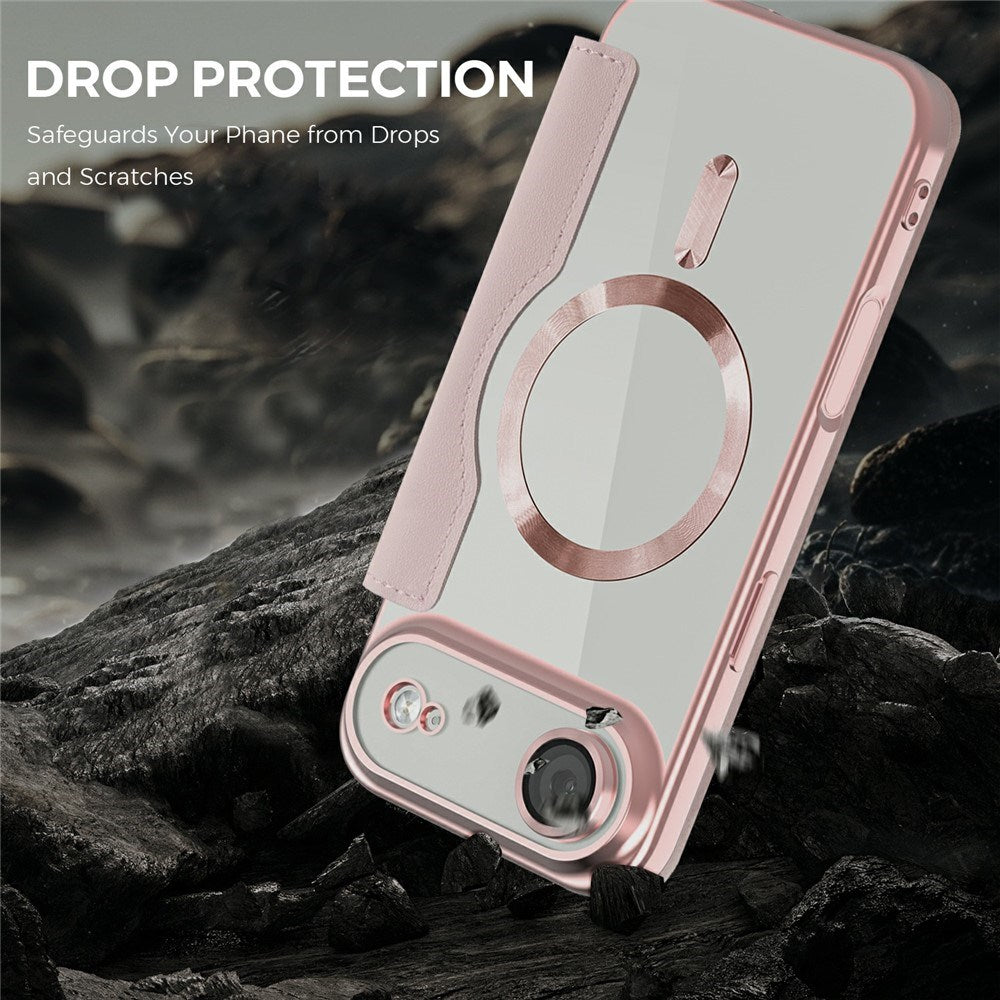 EIDERWOOD iPhone Air Flip Mobil Cover m. Gennemsigtig Bagside - MagSafe Kompatibel - Lyserød