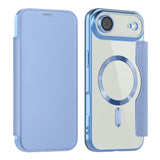 EIDERWOOD iPhone Air Flip Mobil Cover m. Gennemsigtig Bagside - MagSafe Kompatibel - Lyseblå