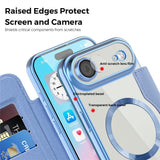 EIDERWOOD iPhone Air Flip Mobil Cover m. Gennemsigtig Bagside - MagSafe Kompatibel - Lyseblå